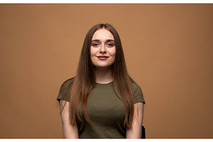 Young woman with long brown hair, a Person Photo by volodymyrshtun13795