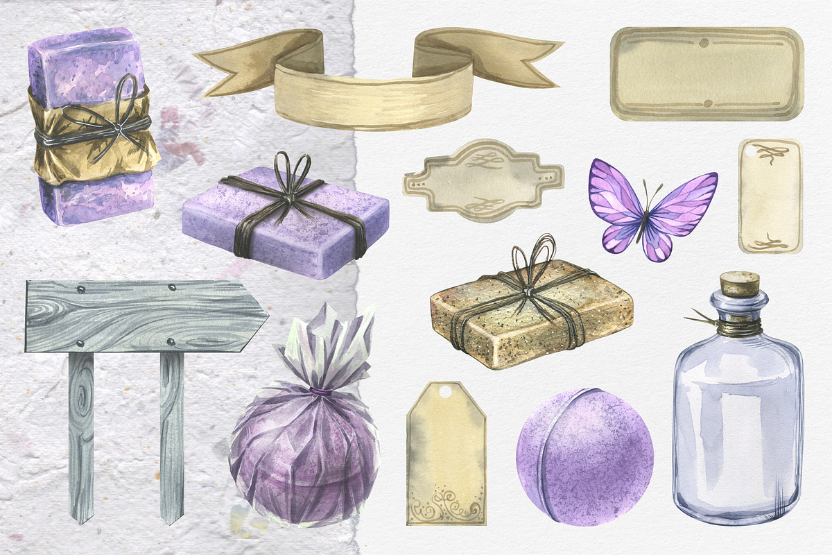Lavender Spa Watercolor Set, an Illustration by NATASHA CHU (Photo 4 of 19)