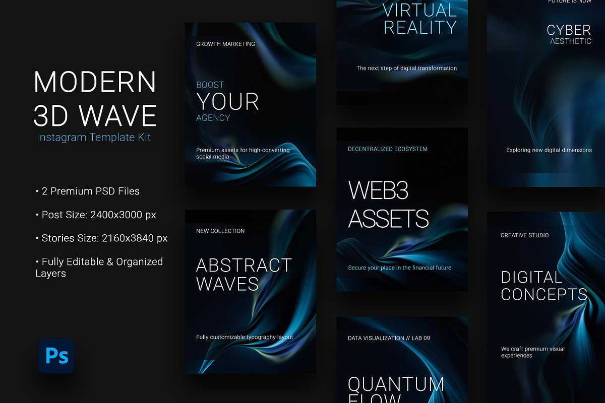 Modern 3D Wave, a Social Media Template by BazziBa♥ (Photo 1 of 4)