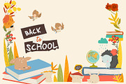 Frame Composed of Animals, Books, an Education Illustration by Maria Starus (Thumbnail 3 of 3)