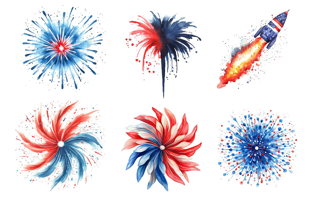 Patriot Fireworks, 4th of July Png, an Illustration by Dream Creation (Photo 6 of 6)