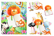 Animal Kids Studying Reading Books, an Animal Illustration by Popmarleo Shop (Thumbnail 5 of 11)