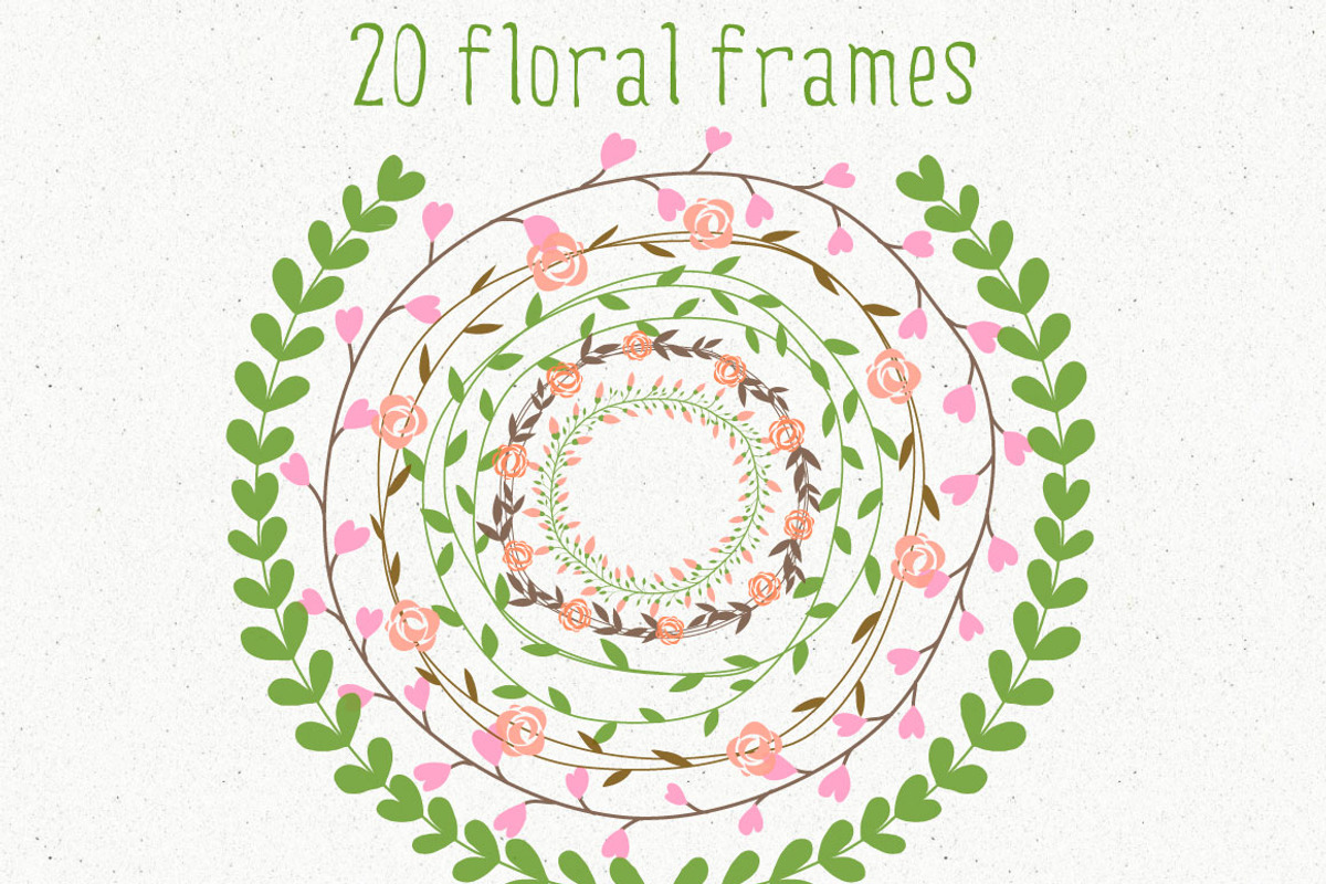 20 floral frames