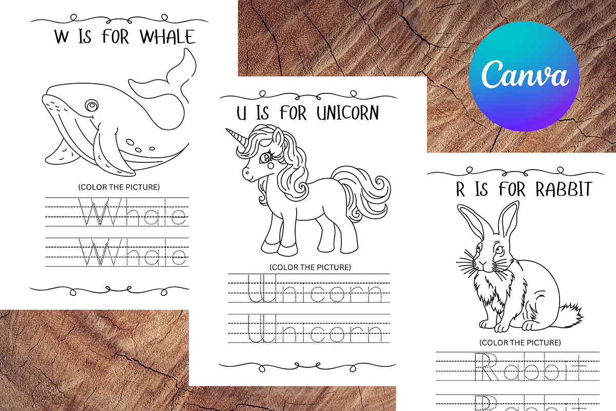 Learning to Trace Kids Activity Book, a Print Template by LA Design (Photo 6 of 10)