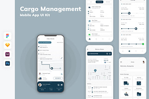 Cargo Management Mobile App UI Kit, an UI Kit Template by uicube
