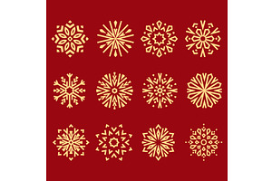 Snowflakes icon collection. Graphic, an Object Illustration by RODINA