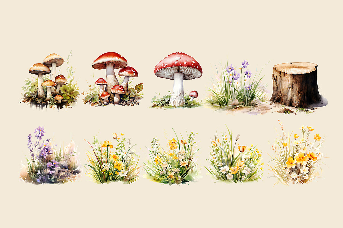 Watercolor Woodland Animals Clipart, an Animal Illustration by Primrose Blume (Photo 6 of 8)