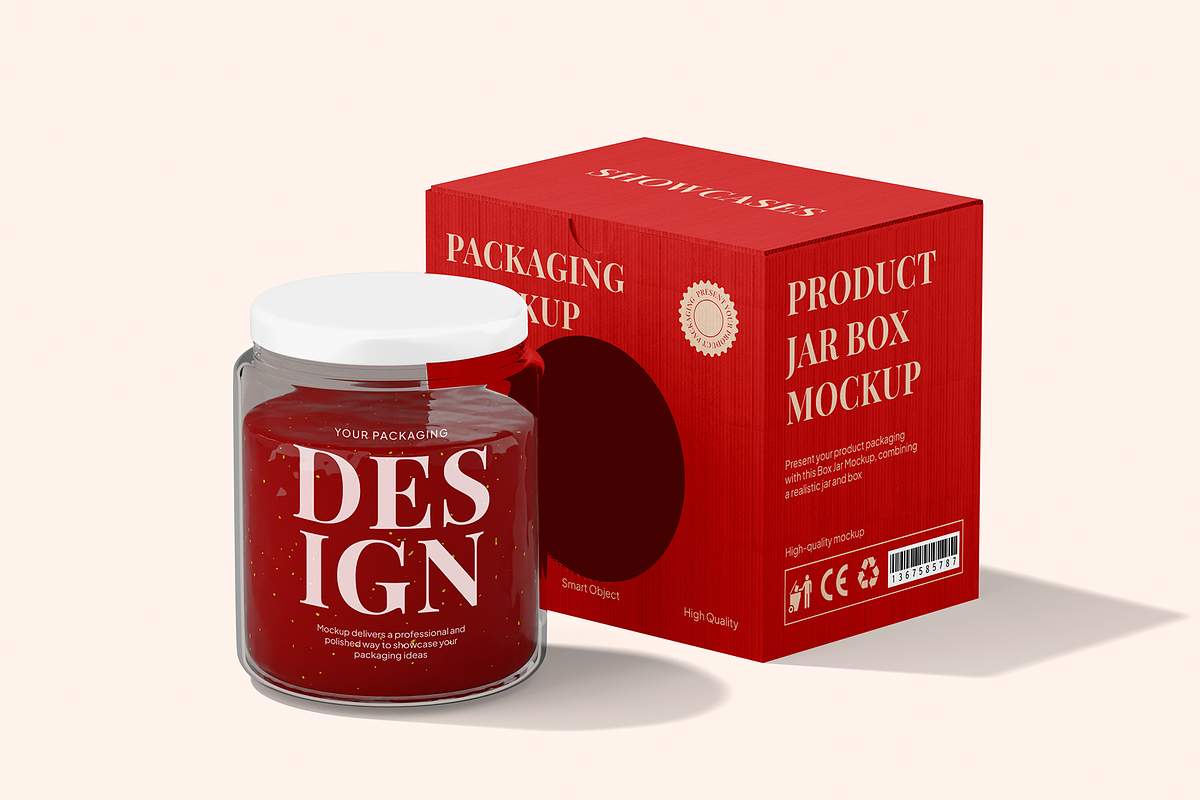 Jar Box Mockup, a Packaging Mockup by Permadi Creative