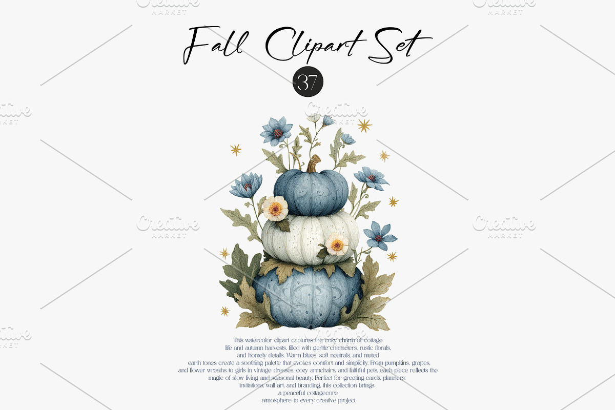 Watercolor Autumn Clipart Fall Set, an Illustration by CreationArt (Photo 5 of 7)