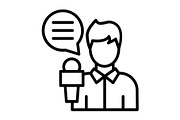 News Reporter Line Icon, an Icon by Pexelpy (Thumbnail 1 of 2)