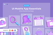 Essential 3D Icons for Mobile UI Des, a Technology Illustration by twinstd (Thumbnail 1 of 6)