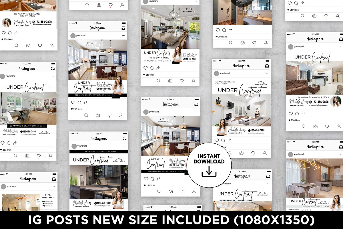Under Contract Instagram Posts Canva, a Social Media Template by CreativeVinesStore (Photo 3 of 6)