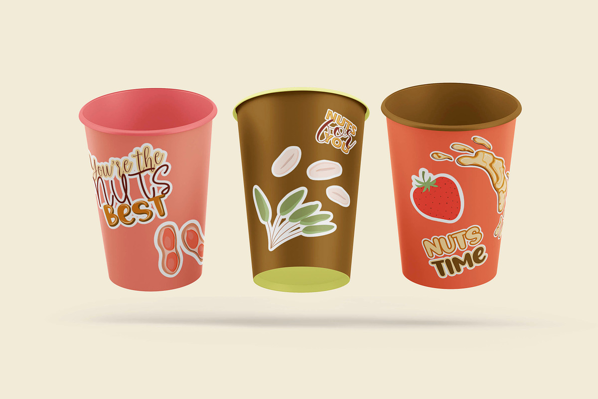 Set of peanut butter stickers | 32, a Stationery Template by Big Squirrel (Photo 5 of 5)