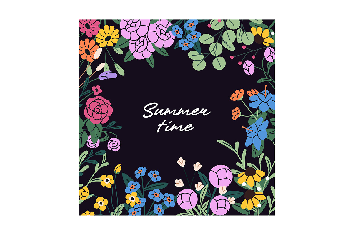 Flowers in vases set + backgrounds, a Decorative Illustration by PaperTrident (Photo 5 of 8)