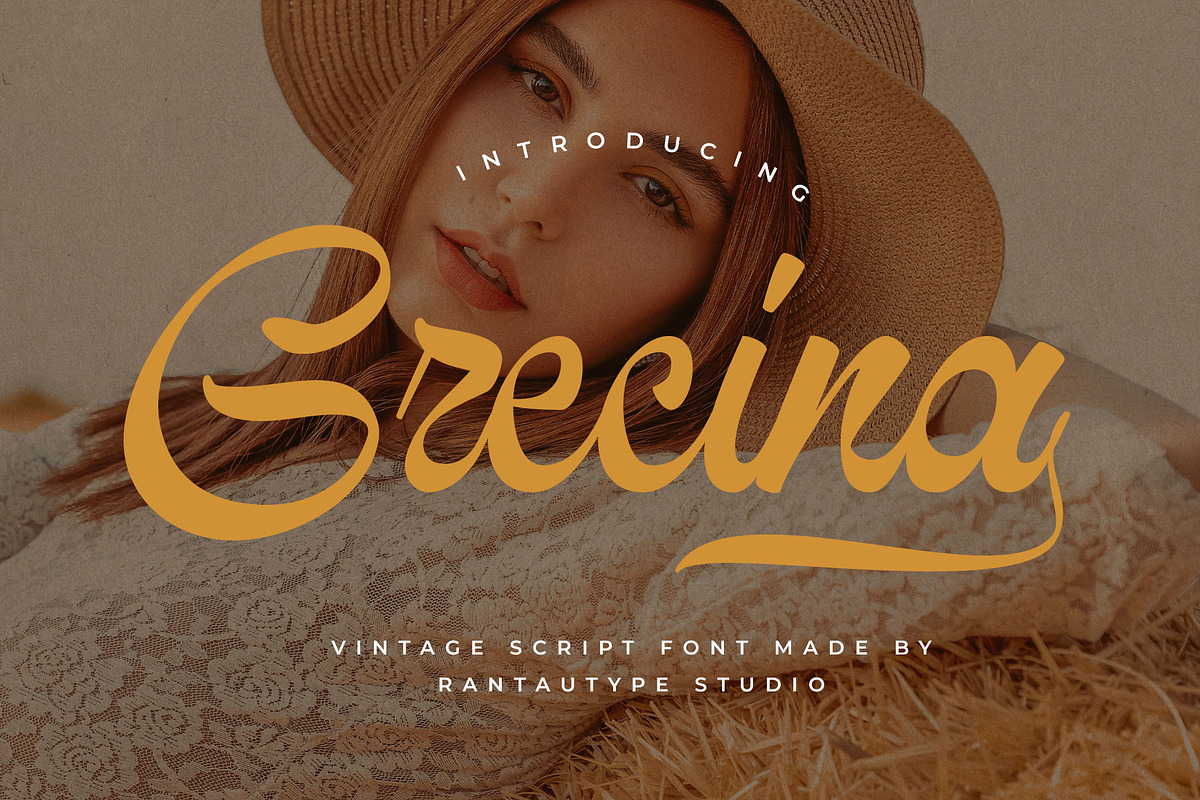Grecina Vintage Script Font, a Script Font by RantautypeStudio (Photo 1 of 15)