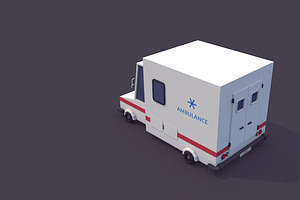 Low Poly Ambulance Car