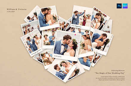 Love Heart Photo Collage Template, a Card Template by BrandPacks