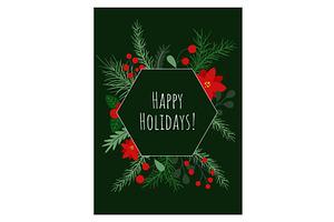 Happy Holidays greeting card vector, an Object Illustration by Tati_Kli