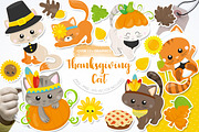 Thanksgiving Cat, an Animal Illustration by PrettyBundles (Thumbnail 1 of 5)