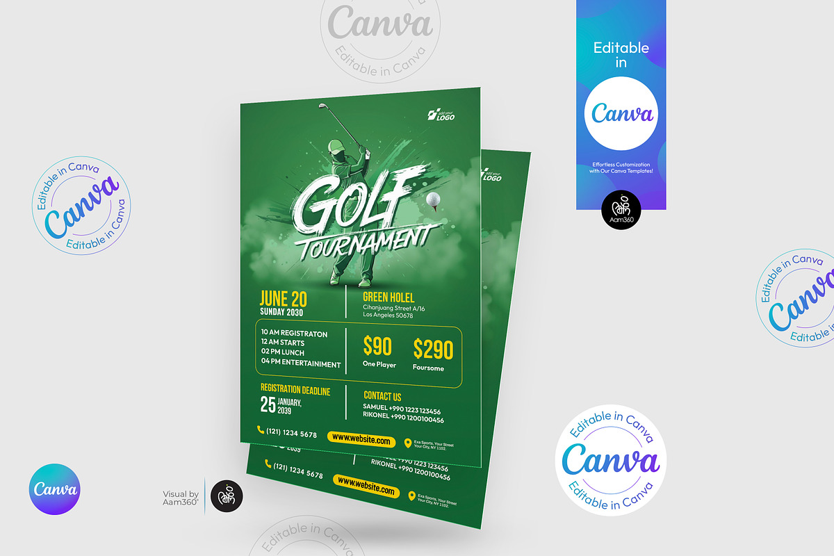Golf Flyer Template, a Flyer Template by Aam360 (Photo 3 of 3)