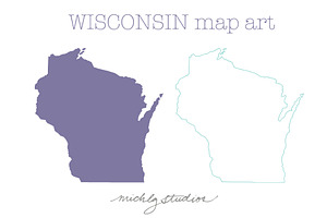 Wisconsin VECTOR & PNG map clip art