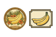 Vintage Banana Label Printable, an Illustration by SinaCreation (Thumbnail 5 of 6)