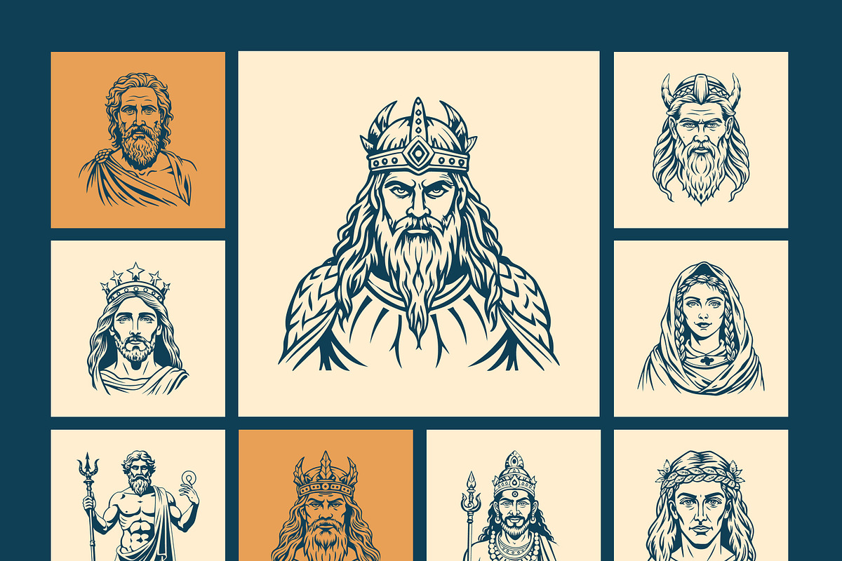 Vintage God Vector Illustration, a Person Illustration by Creative Stall (Photo 5 of 8)