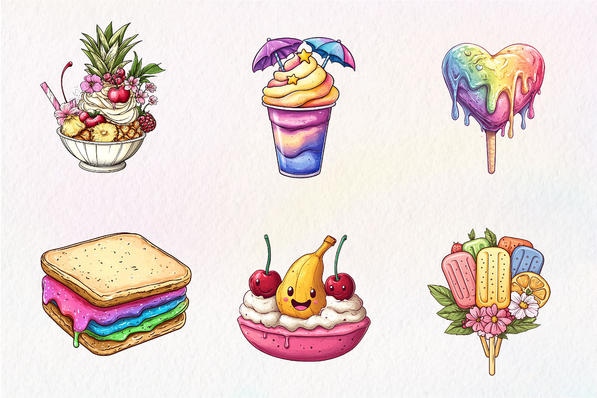 Colorful Summer Ice Cream Clipart, an Illustration by CreationArt (Photo 5 of 5)