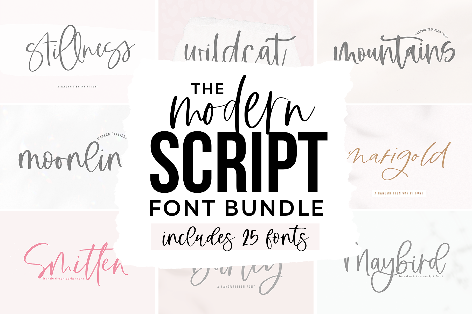 Modern Script FONT BUNDLE, a Script Font by KA Designs