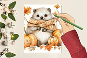 Autumn Cute Hedgehog Sublimation, an Illustration by CitraGraphics (Thumbnail 6 of 6)