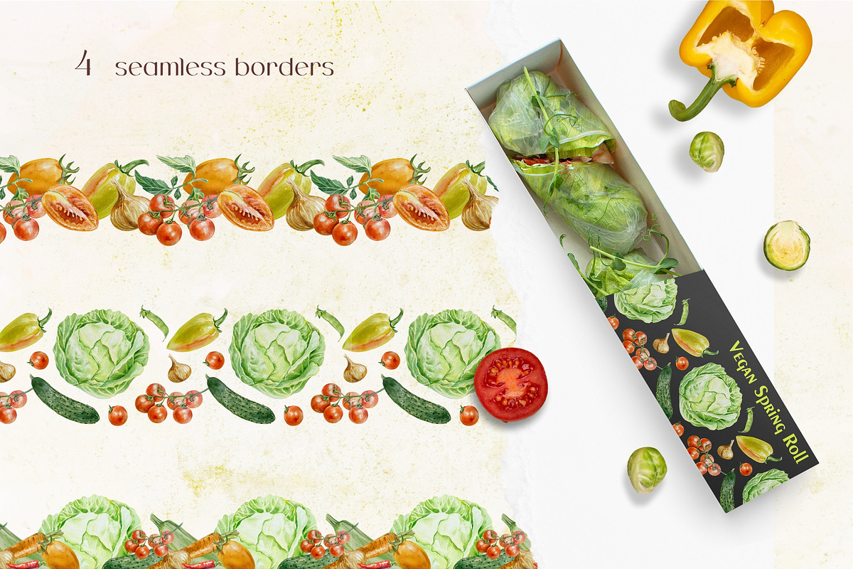 Vegetables Watercolor clip art, a Food Illustration by Farida Bik (Photo 6 of 12)