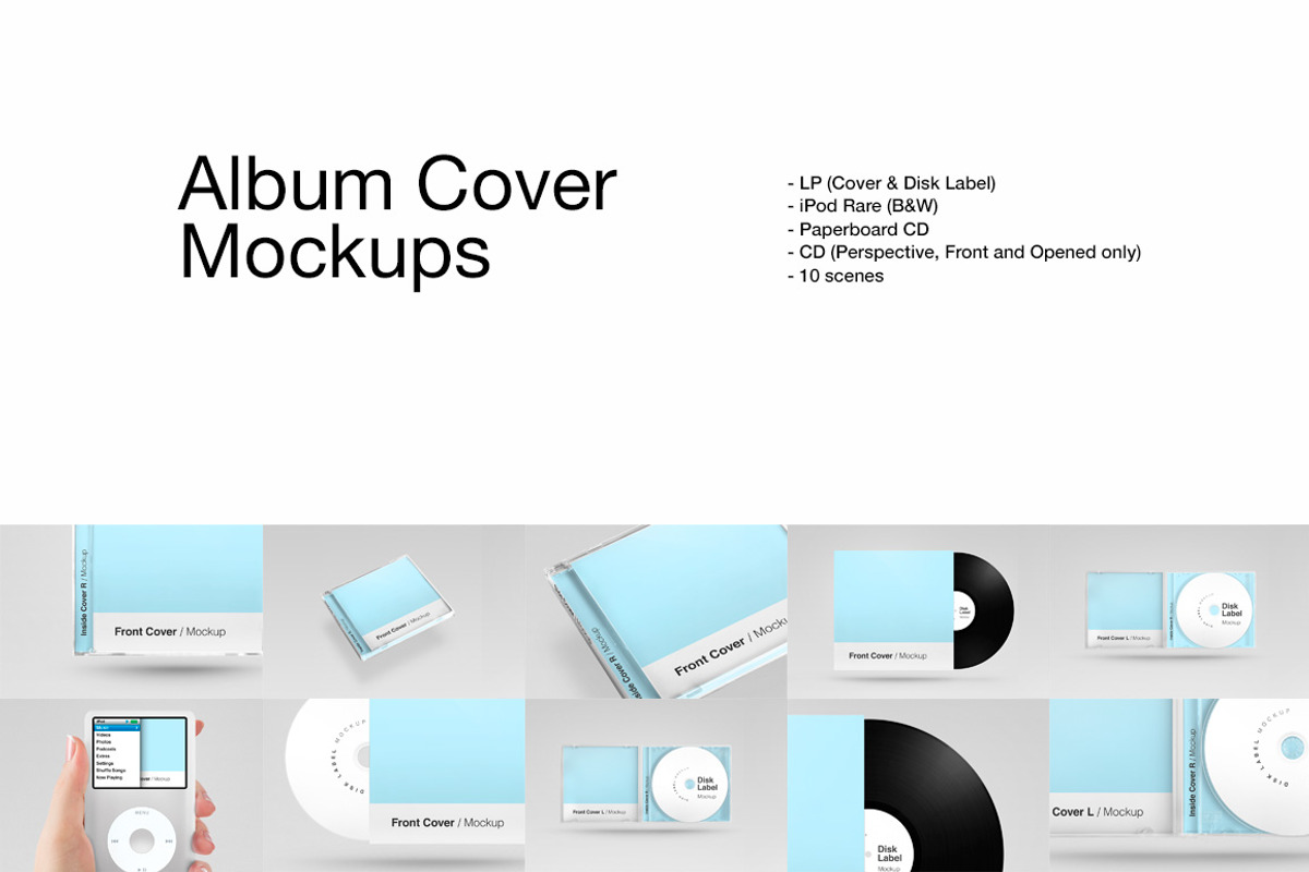 Vintage Album Cover Mockups, a Product Mockup by Likeapples (Photo 1 of 9)
