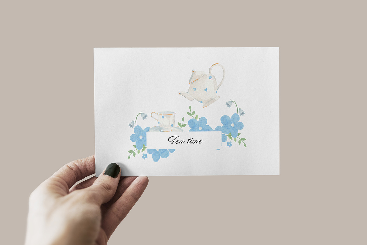 Tea Party Watercolor Clipart, a Decorative Illustration by natalisart (Photo 12 of 17)