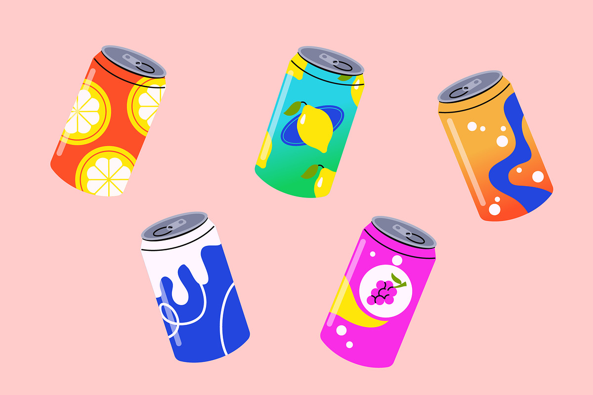 Pink Can Bottle Asset Illustration, an Object Illustration by graphicook