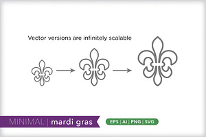 Minimal Mardi Gras Icons