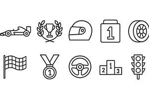 Vector illustration of racing icons, an Object Illustration by ZinetroN