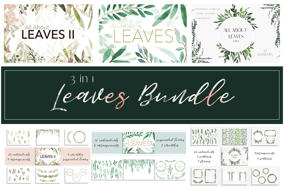 3 in 1 Bundle - All About Leaves, an Illustration by MariePierLaf (Photo 1 of 4)