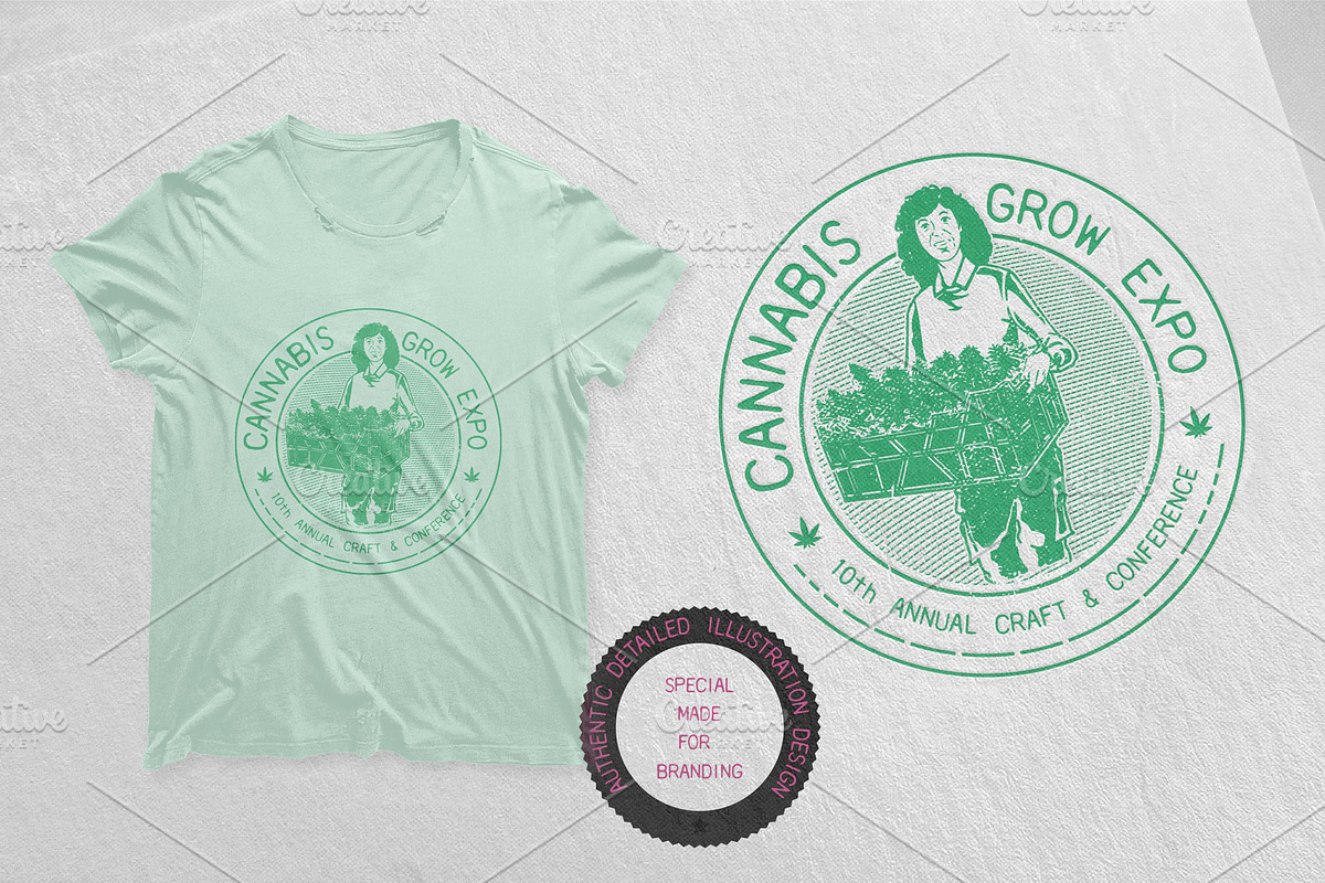 Vintage Cannabis Expo Logo Template, a Branding & Logo Template by The Design For Co. (Photo 3 of 6)