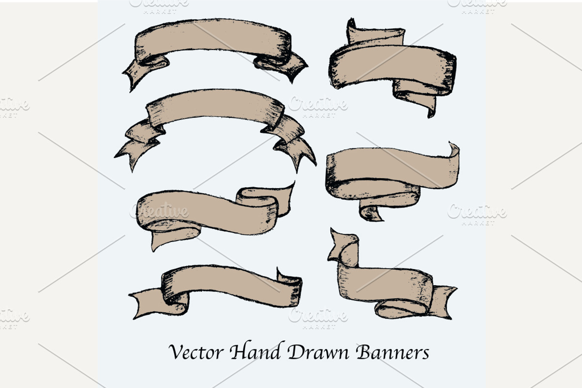 Vector hand drawn banners set., an Object Graphic by CreativeJourney (Photo 2 of 3)