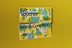 Blue Risograph Gift Voucher, a Card Template by graphicook