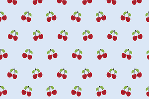 Cherries & Daisies Set Of 7 Seamless