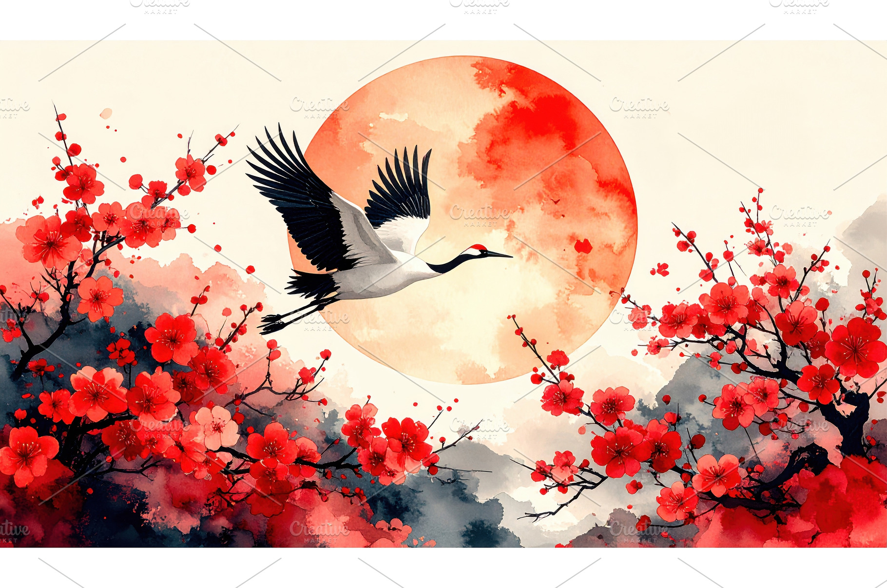 A symbolic Japanese crane flying, an Animal Photo by Igor Tichonow