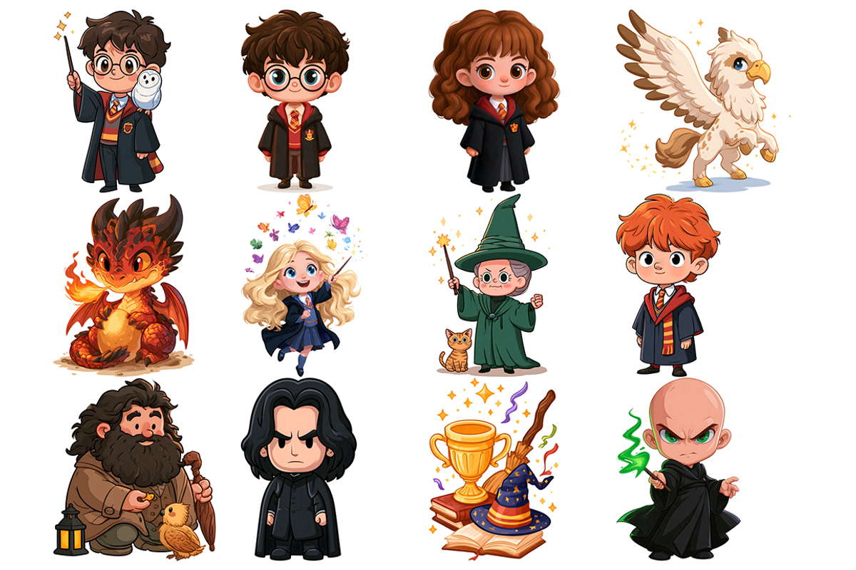 Watercolor Wizard Movies 30 Clipart, a Decorative Illustration by stickermadness (Photo 3 of 4)