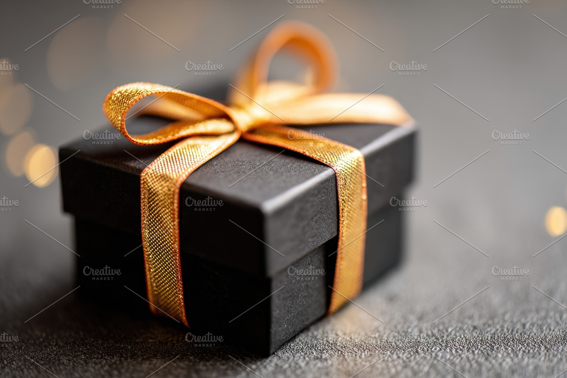 Gift boxes with golden ribbon, Black Friday Sale, a Holiday Photo by AlyaAnd