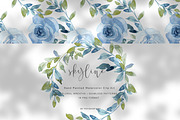 watercolor hand painted blue florals, an Illustration by Patishop Art (Thumbnail 5 of 9)