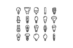 Different light bulbs illuminating, an Object Graphic by pikepicture