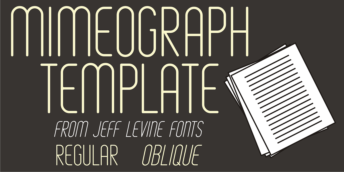 Mimeograph Template JNL, a Sans Serif Font by Jeff Levine Fonts