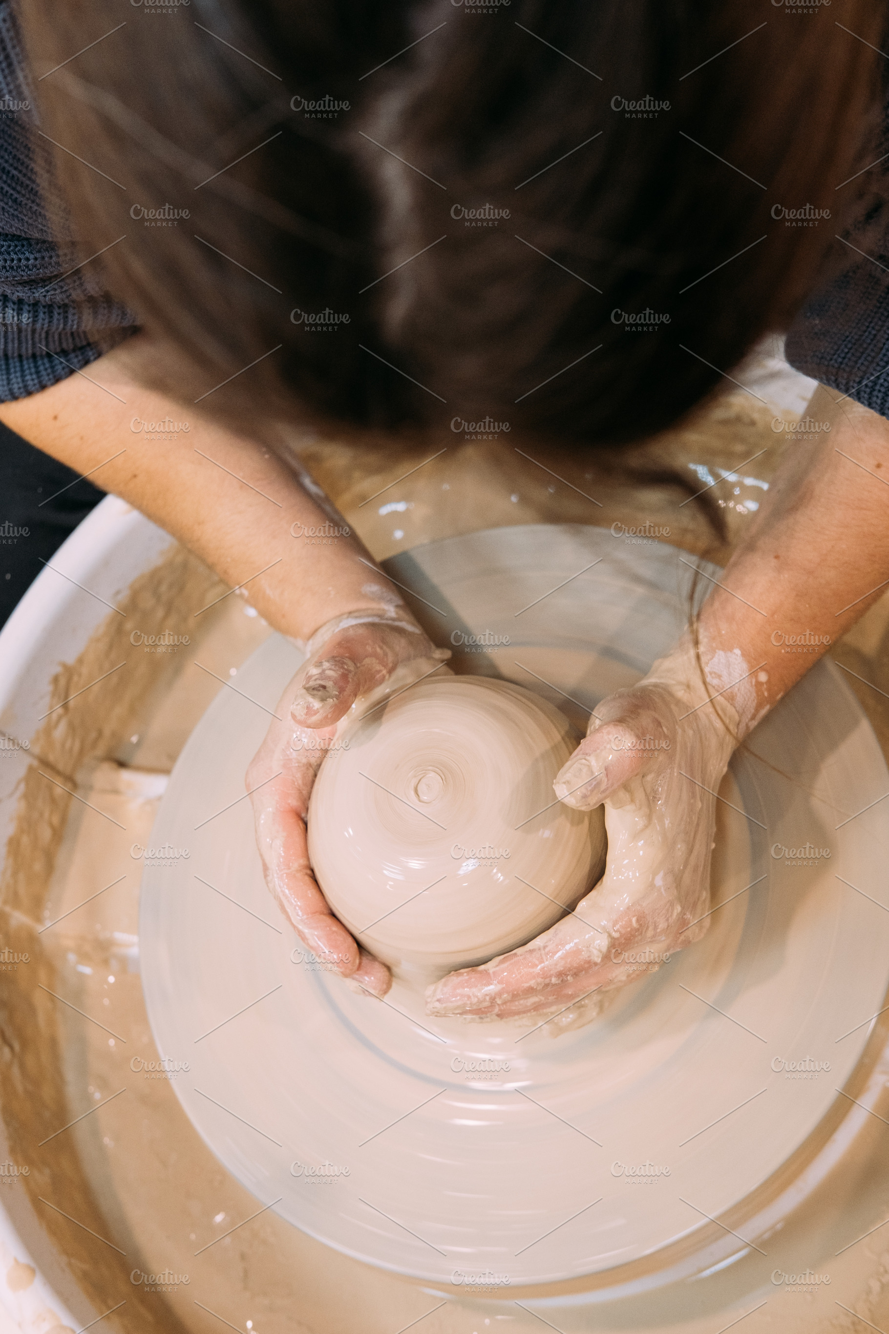 Clay modeling pottery workspace raw craft wheel, an Arts & Entertainment Photo by Photo Drive Studio