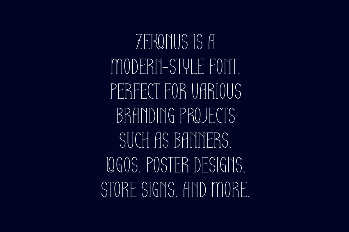 Zekonus - Modern Serif Font, a Serif Font by Iqsiart Studio (Photo 5 of 8)