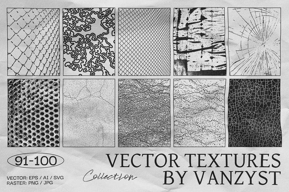 100 Bitmap Vector Textures, a Texture Graphic by Vanzyst
